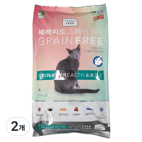 세라피드 고양이 그레인프리 기능성 사료, 유리너리+결석, 7kg, 2개
