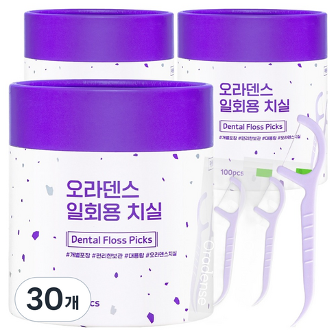 오라덴스 일회용 치실, 1.5cm, 100개입, 30개