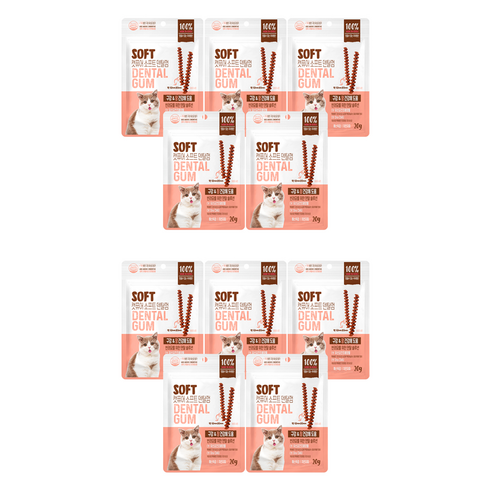 캣퓨어 고양이 소프트 덴탈껌, 20g, 10개, 구강 장건강에 도움