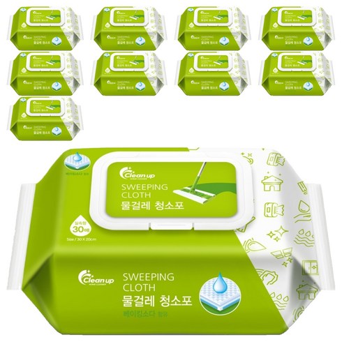 Cleanup 물걸레 청소포 30매, 10개