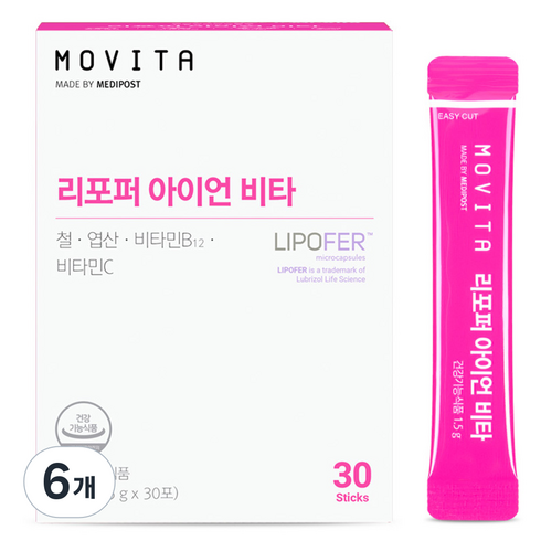 모비타 메디포스트 리포퍼 아이언 비타 철분 30p, 45g, 6개