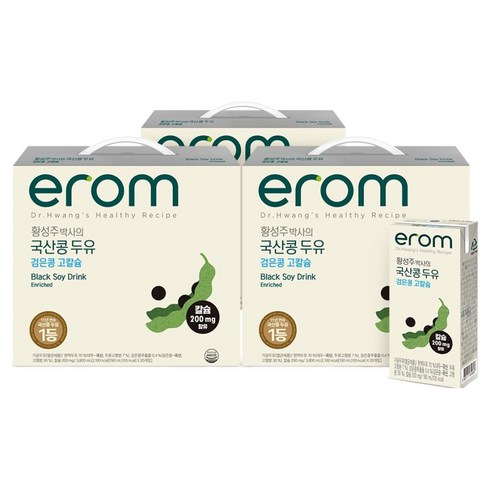 이롬 황성주 박사의 국산콩 두유 검은콩 고칼슘, 190ml, 60개