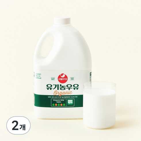 서울우유 유기가공식품 인증 유기농우유, 2.3L, 2개