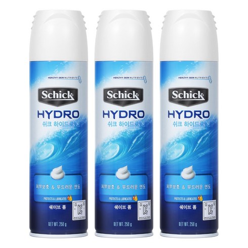 쉬크 하이드로 쉐이브 폼, 250g, 3개