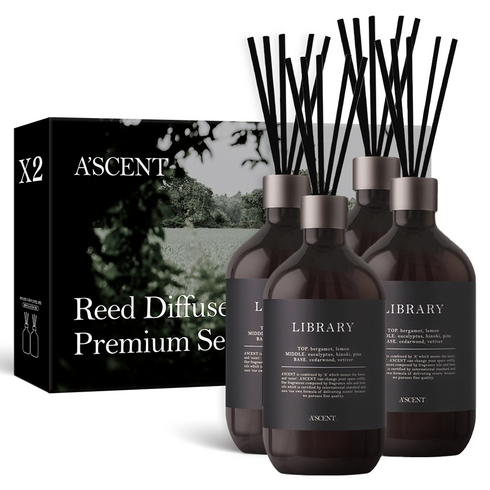 에이센트 퍼퓸드 디퓨저, 라이브러리, 500ml, 4개