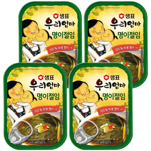 샘표 우리엄마 명이절임, 70g, 4개