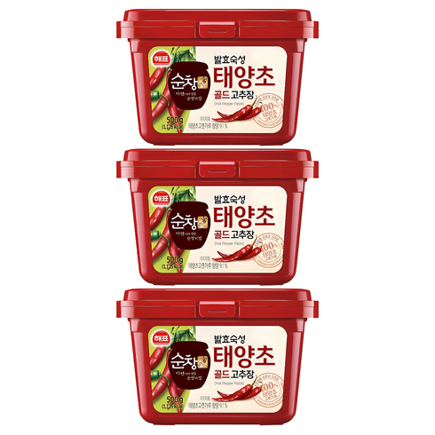 순창궁 태양초 골드 고추장, 500g, 3개