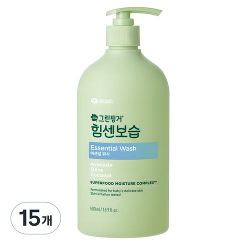 그린핑거 힘센보습 에센셜 바디워시, 500ml, 15개