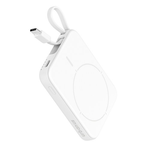 어반어스 10W 맥세이프 일체형 케이블 보조배터리 5000mAh C타입, 화이트, UB-PA10MWCP05
