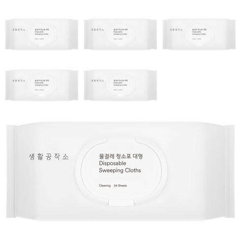 생활공작소 물걸레 청소포 24매, 6개