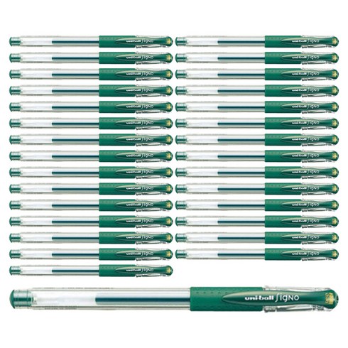 시그노 유니볼 UM-151 펜 0.38mm, 그린블랙, 30개