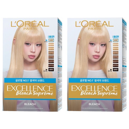 로레알파리 엑셀랑스 블리치 슈프림 손상적은 탈색제, 174g, 2개