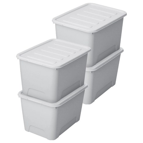 가쯔 국내 제조 마카롱 리빙박스, 라이트그레이, 120L, 4개