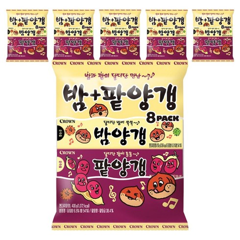크라운 밤양갱 4p + 팥양갱 4p, 400g, 6세트