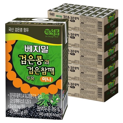 베지밀 검은콩과 검은 참깨 두유 미니, 145ml, 120개