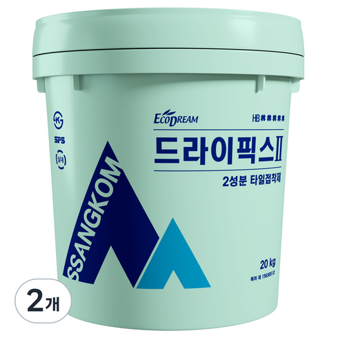 쌍곰 드라이픽스2 2성분 고성능 타일접착제 20kg, 2개