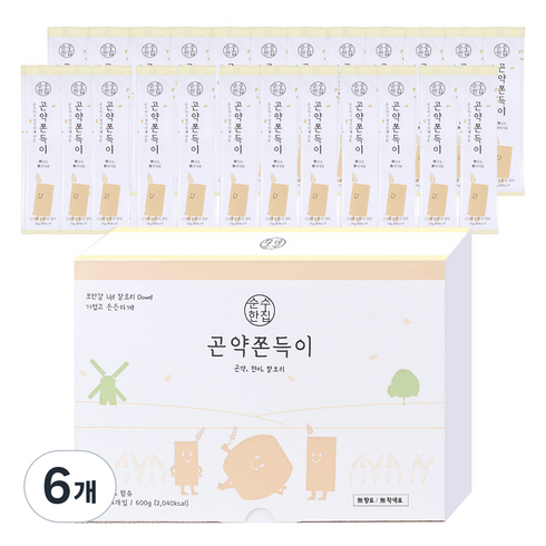순수한집 곤약쫀드기 현미맛, 600g, 6개