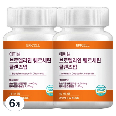 에피셀 브로멜라인 퀘르세틴 클렌즈업, 36g, 6개