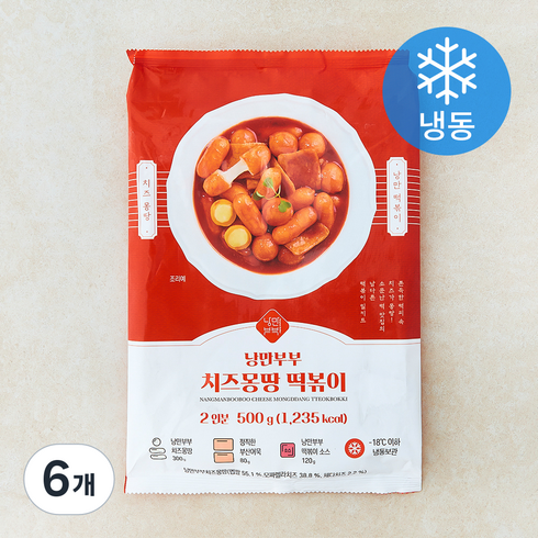 낭만부부 치즈몽땅 떡볶이 (냉동), 6개, 500g