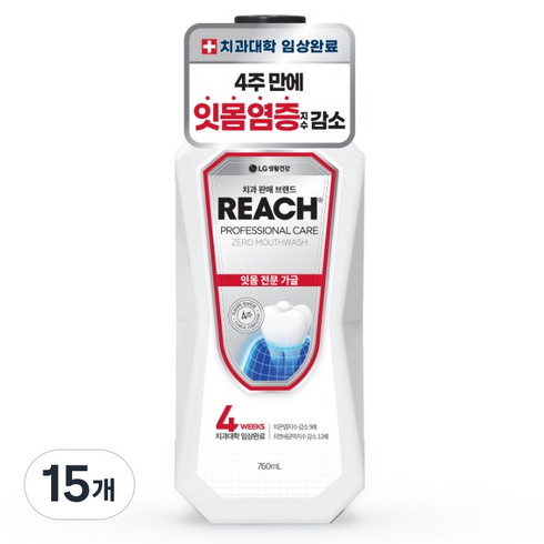 리치 프로페셔널 잇몸 전문 제로 구강청결제, 760ml, 15개