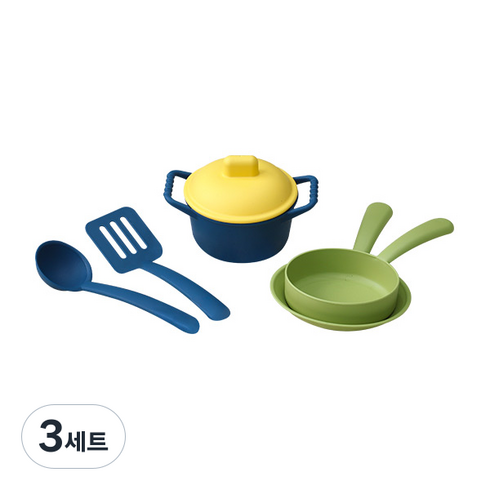 캐스비 데이지스쿨 싱글키친 주방놀이, 옐로우 + 옐로우그린 + 네이비, 3세트