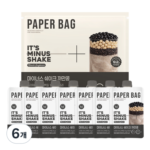 페이퍼백 까만콩 마이너스 쉐이크 7p, 420g, 6개