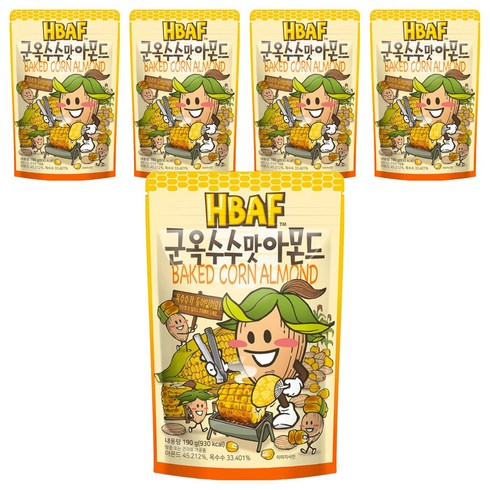 바프 군옥수수맛 아몬드, 190g, 5개