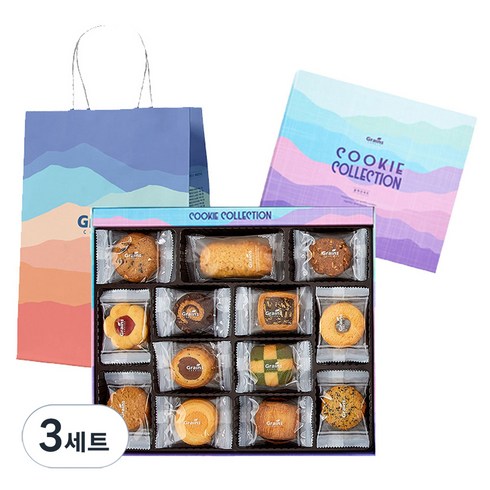 그래인스쿠키 콜렉션 쿠키 50p + 쇼핑백 세트, 13종, 3세트