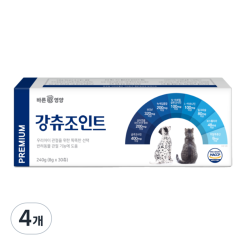 바른영양펫 강아지 영양제, 30회분, 뼈/관절강화, 4개
