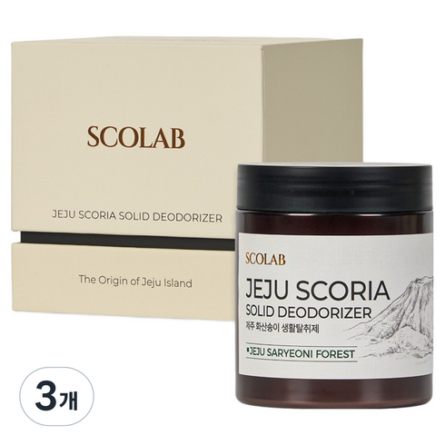 스코랩 제주 화산송이 생활탈취제 사려니숲 본품, 250g, 3개