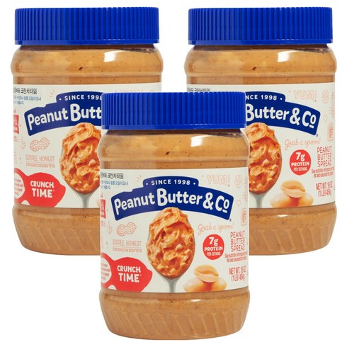 피넛버터앤코 크런치 타임, 454g, 3개