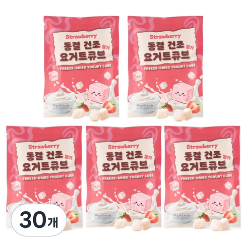 파베글라스 동결건조 요거트 큐브, 30개, 10g, 딸기