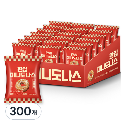 에이원식품 한입 미니도나스, 300개, 18g