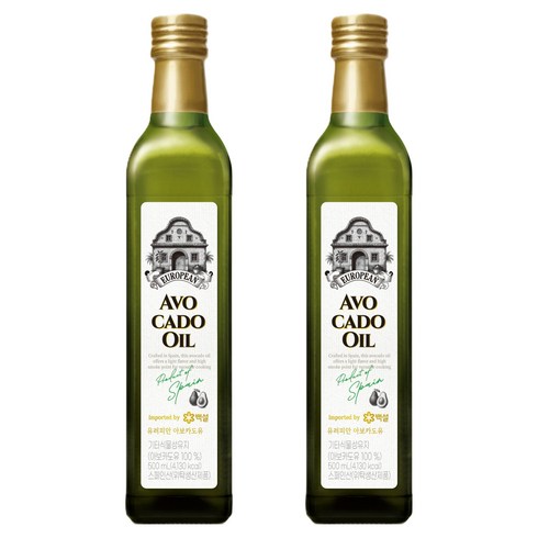 백설 유러피안 아보카도 오일, 500ml, 2개