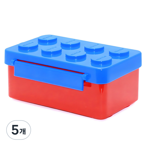옥스포드 아동용 블럭 런치박스 베이직, 블루, 5개