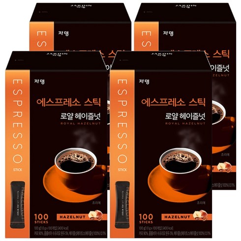 에스프레소스틱 쟈뎅 로얄 헤이즐넛 콜롬비아 수프리모 커피, 1g, 100개입, 4개