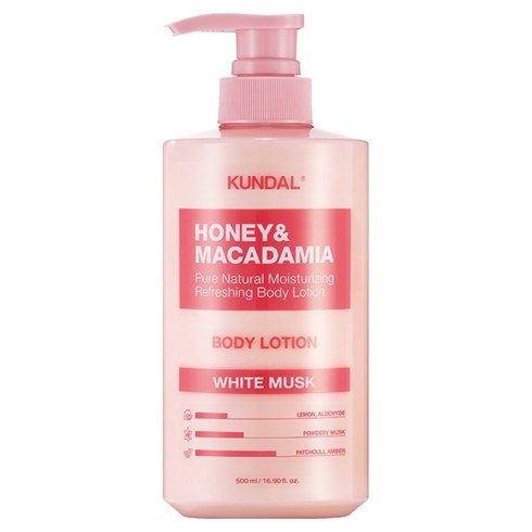 쿤달 허니 앤 마카다미아 퓨어 바디로션 화이트머스크향, 500ml, 1개