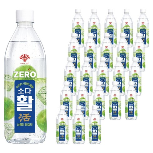 동화약품 소다활 제로 탄산음료 매실맛, 24개, 500ml