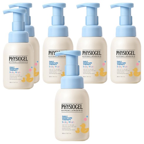 피지오겔 데일리 모이스쳐 테라피 베이비 탑투토 워시 더블 기획 세트, 300ml, 6개