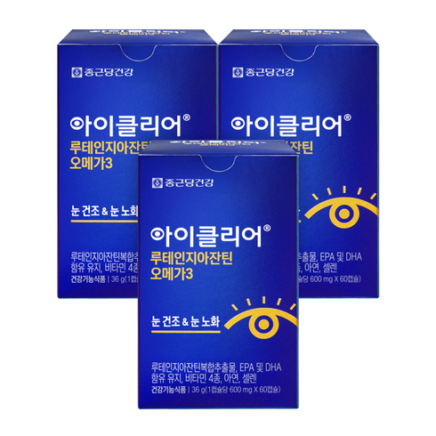 아이클리어 루테인 지아잔틴 오메가3, 60정, 3개