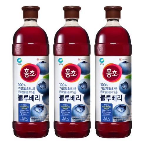 홍초 블루베리 음용식초, 1.5L, 3개