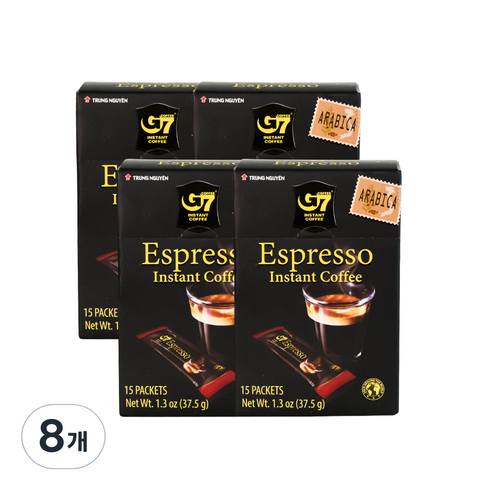 G7 에스프레소 인스턴트 커피믹스, 2.5g, 15개입, 8개