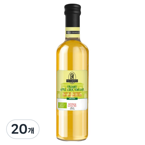 빌라그리멜리 유기농 애플사이다 비니거 식초, 20개, 500ml