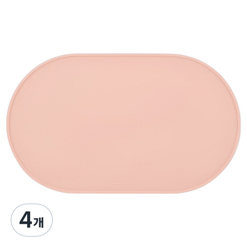 마이플러피 반려동물 실리콘 냠냠 식기매트 40 x 24 cm, 코랄, 4개