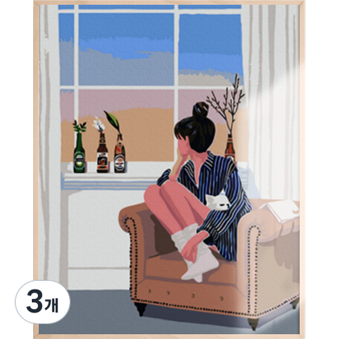 아트조이 물감 2배 DIY 명화그리기 40 x 50 cm, 여유를 즐기며, 3개