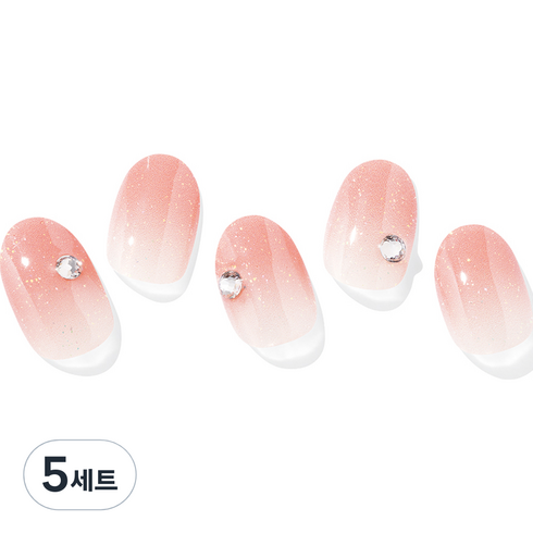 오호라 N 코랄 선셋 네일 세트, 5개