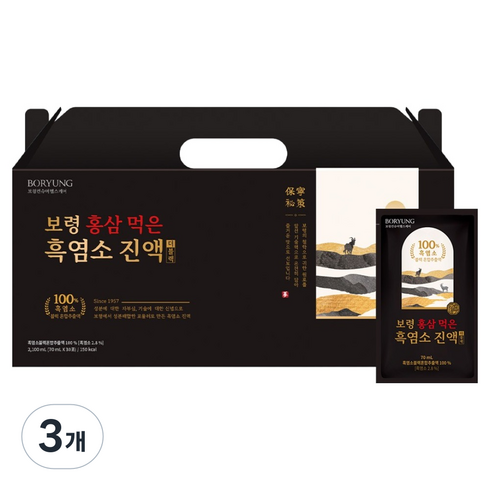 보령 홍삼 먹은 흑염소 진액 더 블랙 30p, 2.1L, 3개