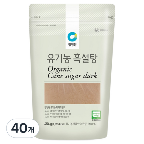 청정원 유기농 흑설탕, 454g, 40개