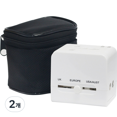 아이논 2포트 여행용 멀티어댑터 IN-TA210 화이트, 2개