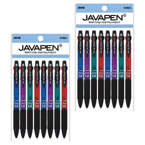 자바펜 제트3볼 멀티펜 4종 x 2p 세트 1.0mm, 2세트, 혼합색상